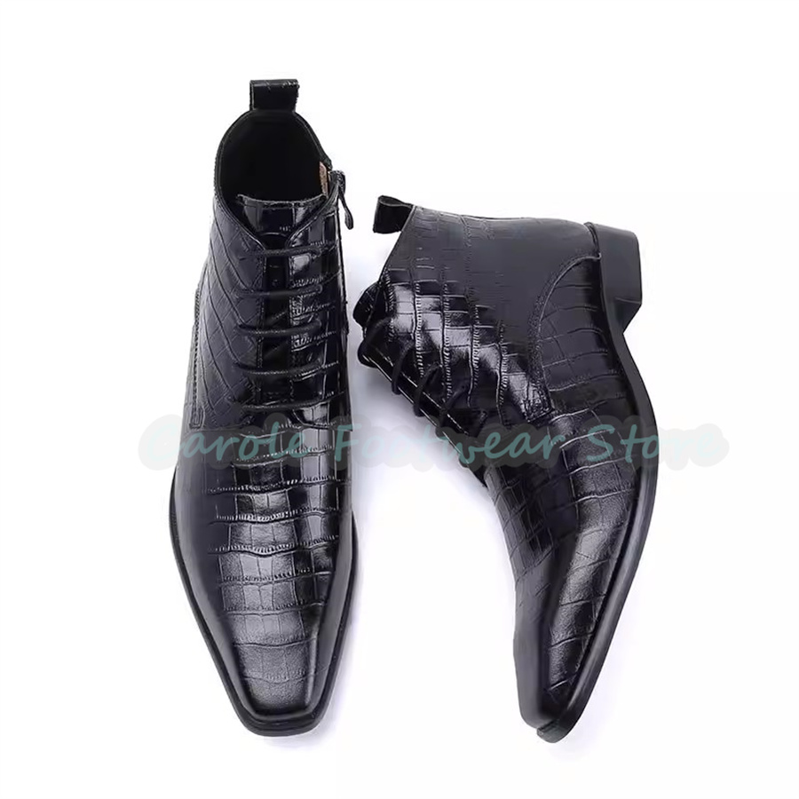 Men'S Shoes Low Top - Fashion Genuine Leather Ankle Boots for