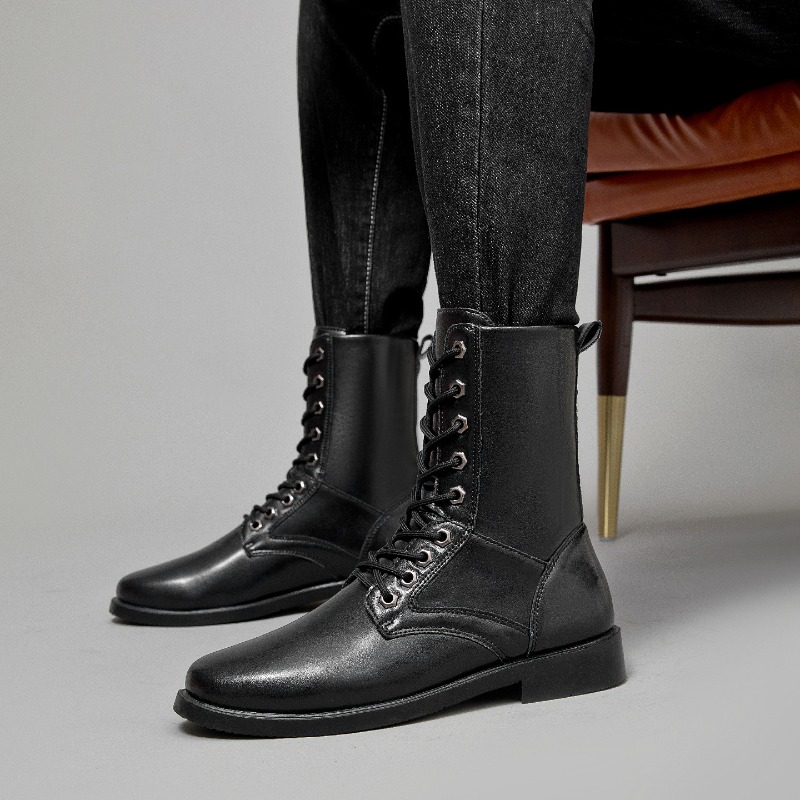 Men'S Shoes Low Top - High-top Leather Boots Outdoor Tactical Combat