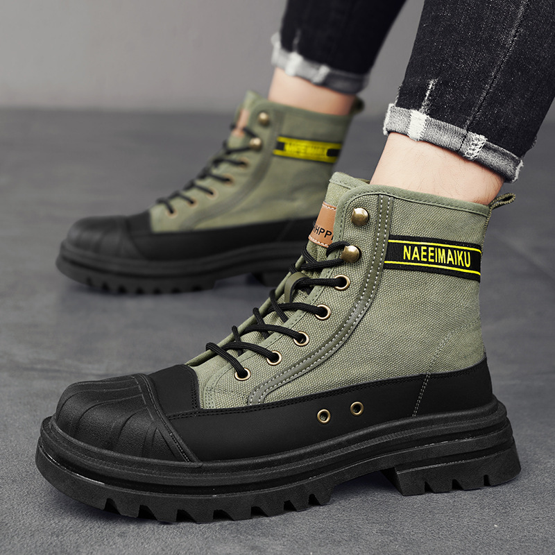Men'S Shoes Low Top - Mens Canvas Boots Fashion High Top