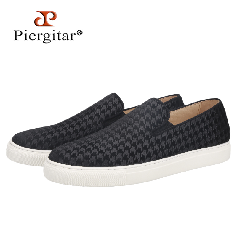 Boat Shoe Leather - Piergitar Luxury Design Houndstooth Of Black