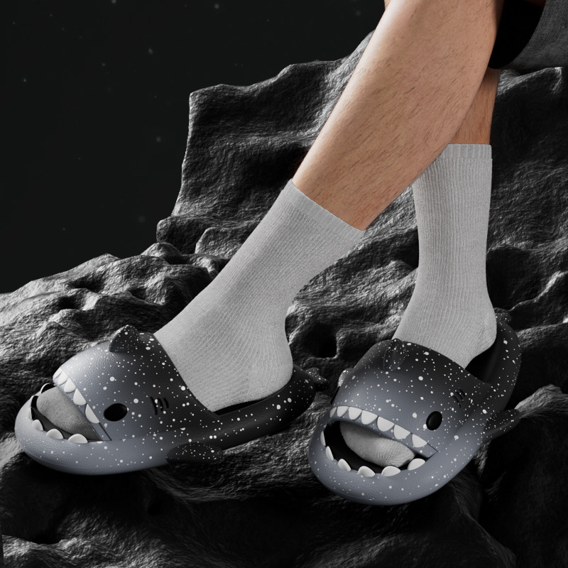 Cute Cartoon Shark Slippers Fo - Men'S Shoes To Women'S review and price