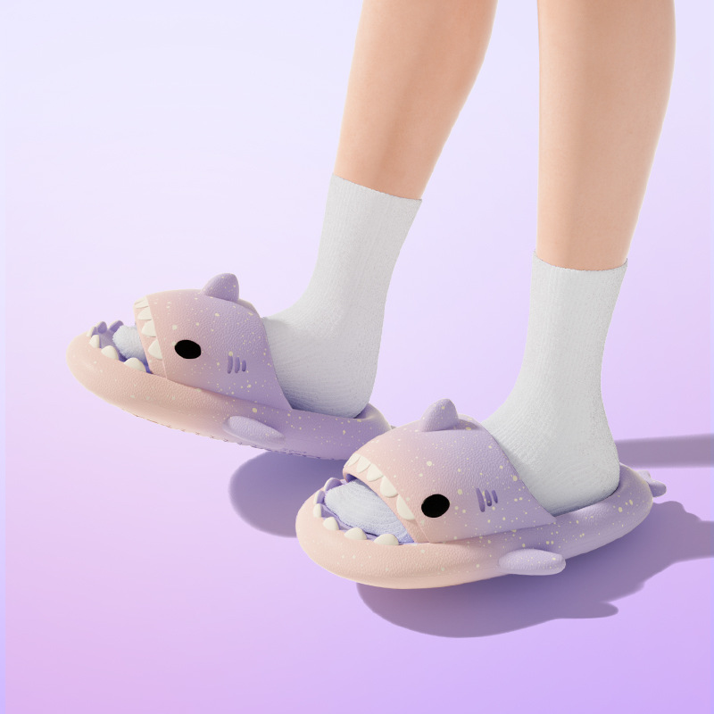 Cute Cartoon Shark Slippers Fo - Men'S Shoes To Women'S review and price
