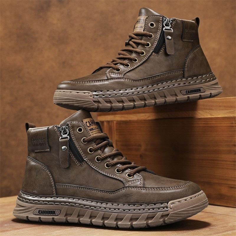 Men Leather High Top Ankle Boo - Men Shoes Type review and price