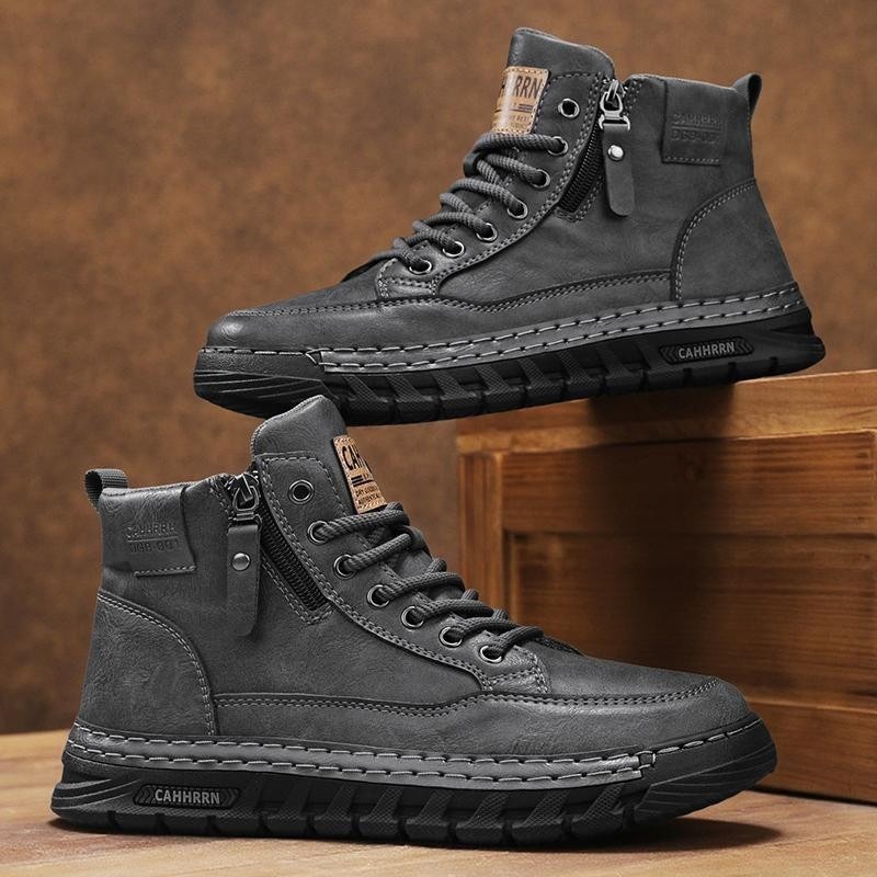 Men Leather High Top Ankle Boo - Men Shoes Type review and price