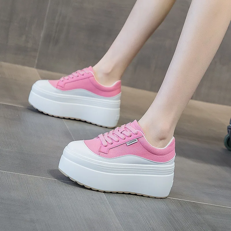 8cm New Canvas Genuine Leather - Canvas Sneaker High review and price