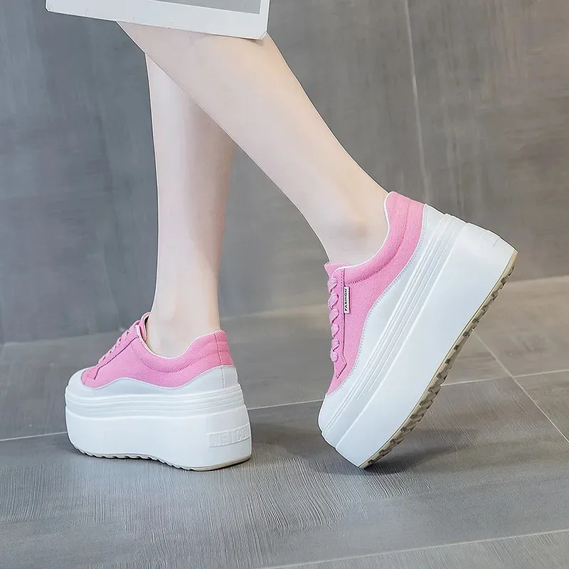 8cm New Canvas Genuine Leather - Canvas Sneaker High review and price