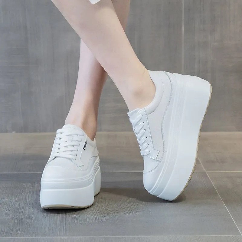 8cm New Canvas Genuine Leather - Canvas Sneaker High review and price