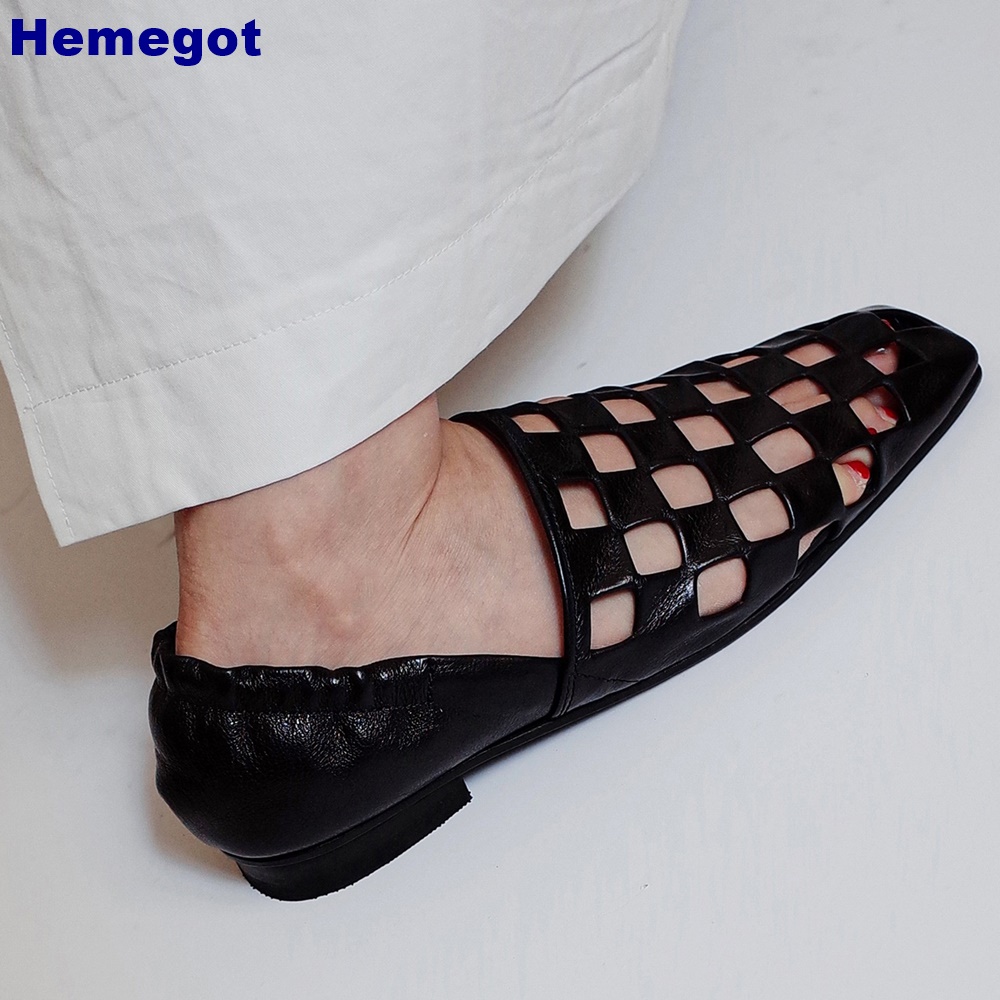 Women Black Caged Flat Sandals - Men Shoes Casual review and price