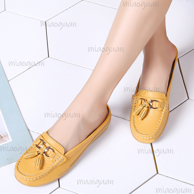 Leather Tassel Mule Loafers fo - Boat Shoe Leather review and price