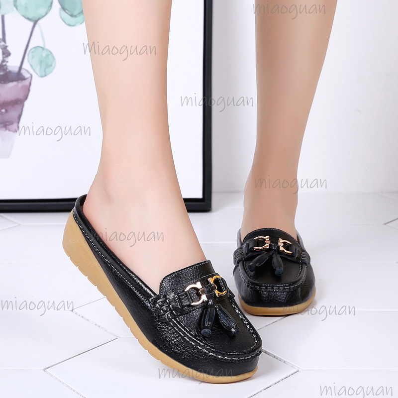 Leather Tassel Mule Loafers fo - Boat Shoe Leather review and price