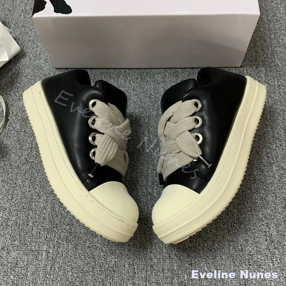 Unisex Black Leather Platform  - Canvas Sneaker High review and price