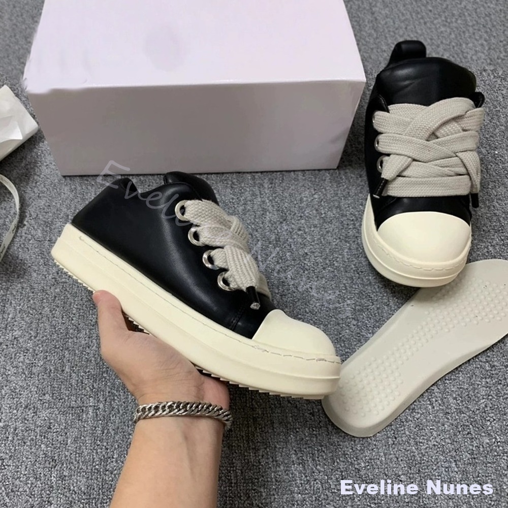 Unisex Black Leather Platform  - Canvas Sneaker High review and price