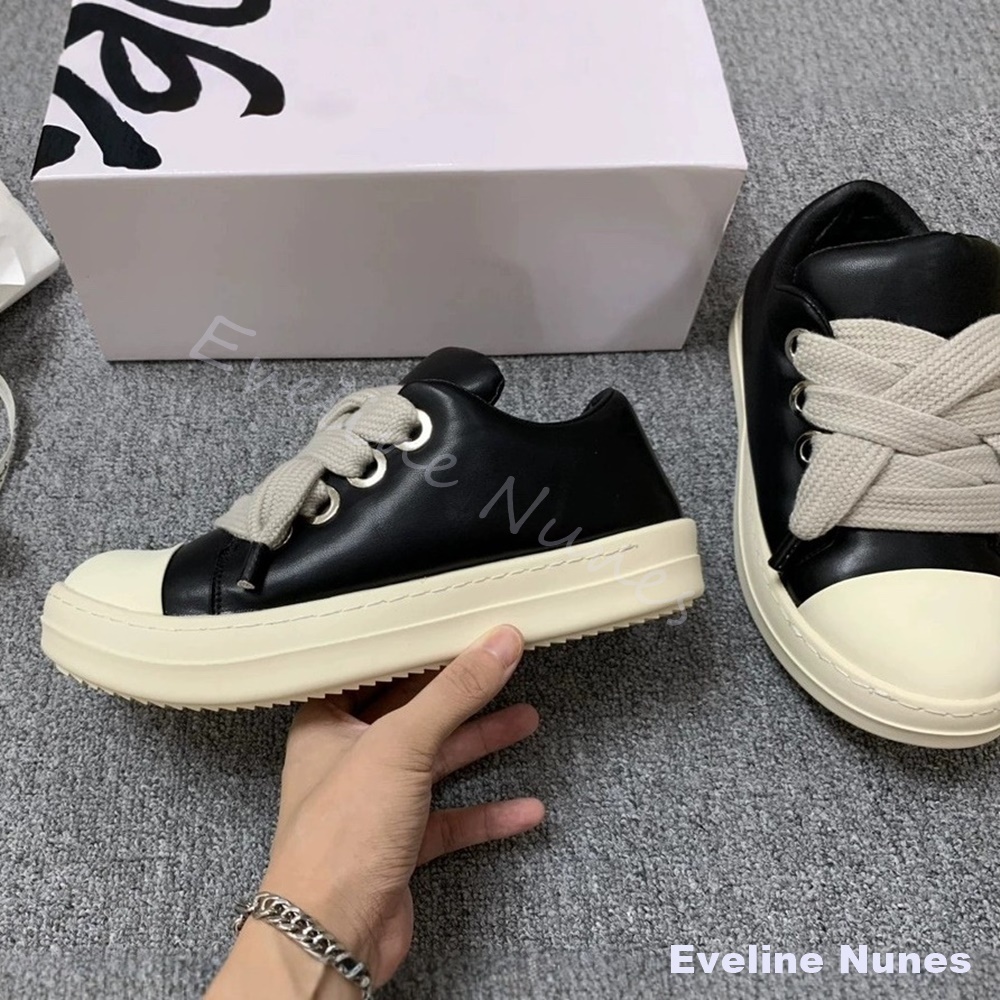 Unisex Black Leather Platform  - Canvas Sneaker High review and price