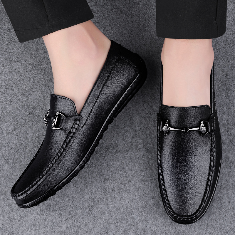 New Black Shoes Men Loafers Br - Boat Shoe Leather review and price
