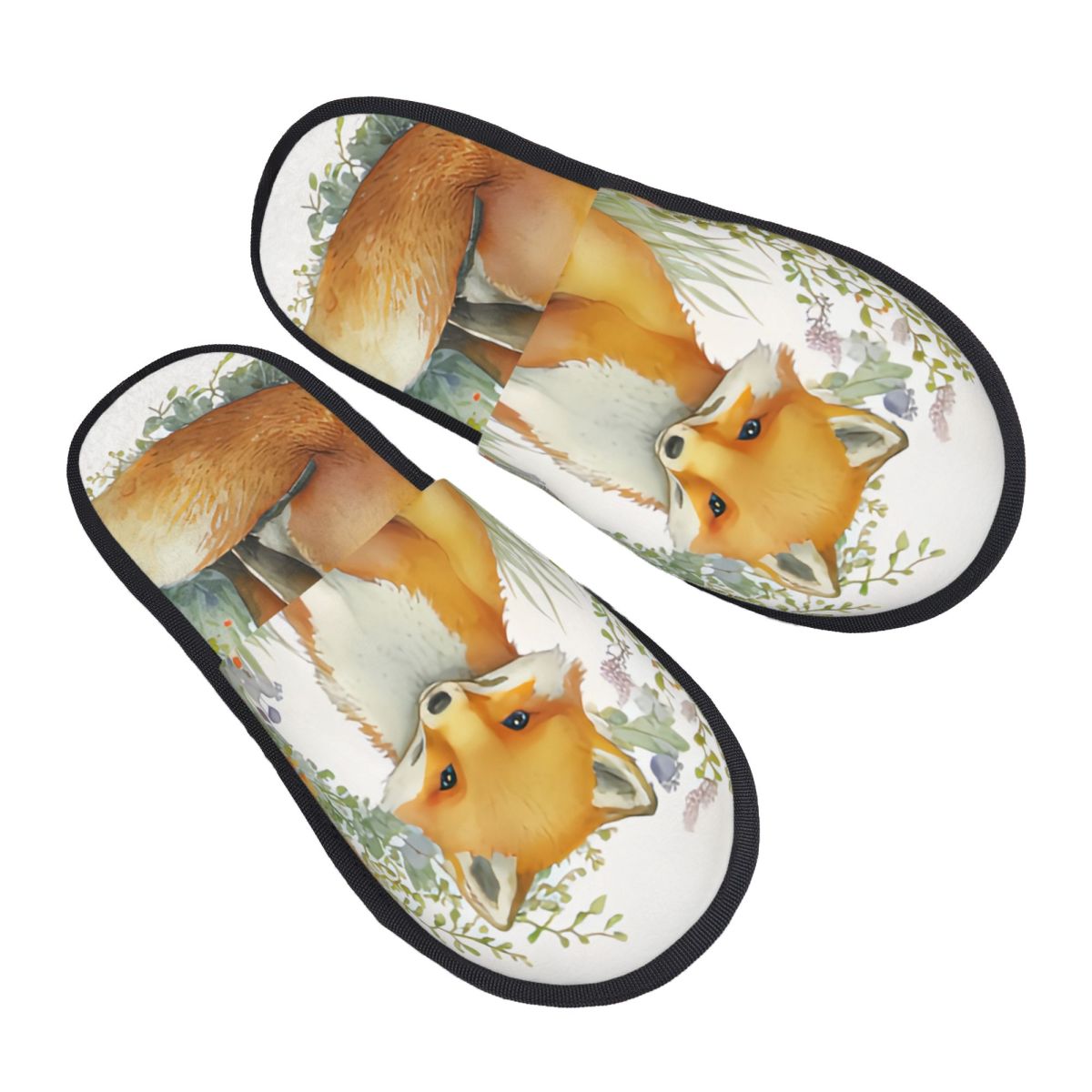 Plush Indoor Slippers Watercol - Men Shoes Illustration review and price